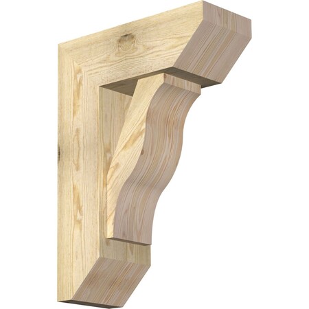 Ekena Millwork Funston Slat Rough Sawn Bracket w/ Offset Brace, Douglas Fir, 8"W x 20"D x 28"H BKT0806X20X28FST06RDF